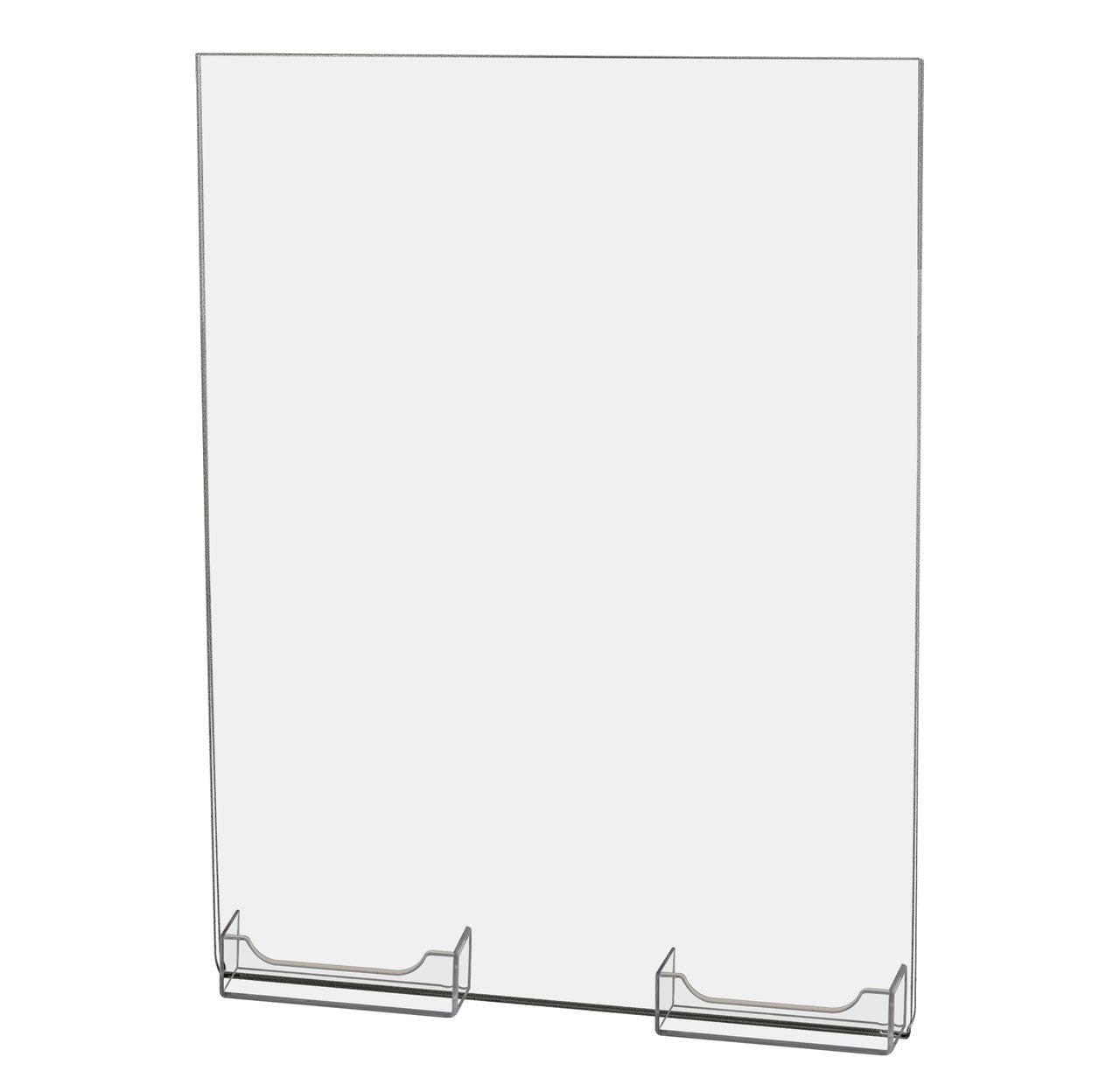 8.5"W x 11"H Wall Sign Holder with 2 Business Card Slots and Tape