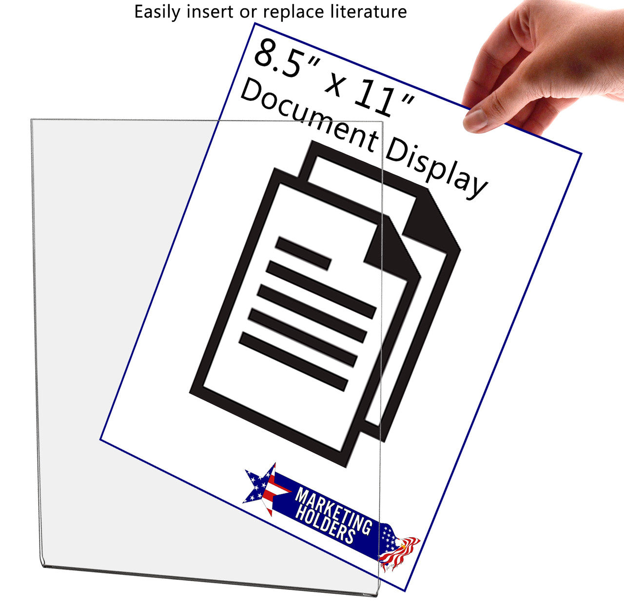 Magnetic 8.5"W x 11"H Sign Holder Metal Mount