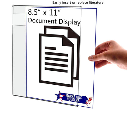 Sign Holder 8.5"W x 11"H Flyer Display with Notched Backside