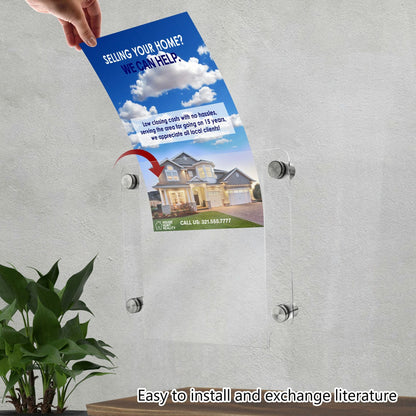 8.5"W x 11"H Sign Holder with Standoffs Business Hours Menu