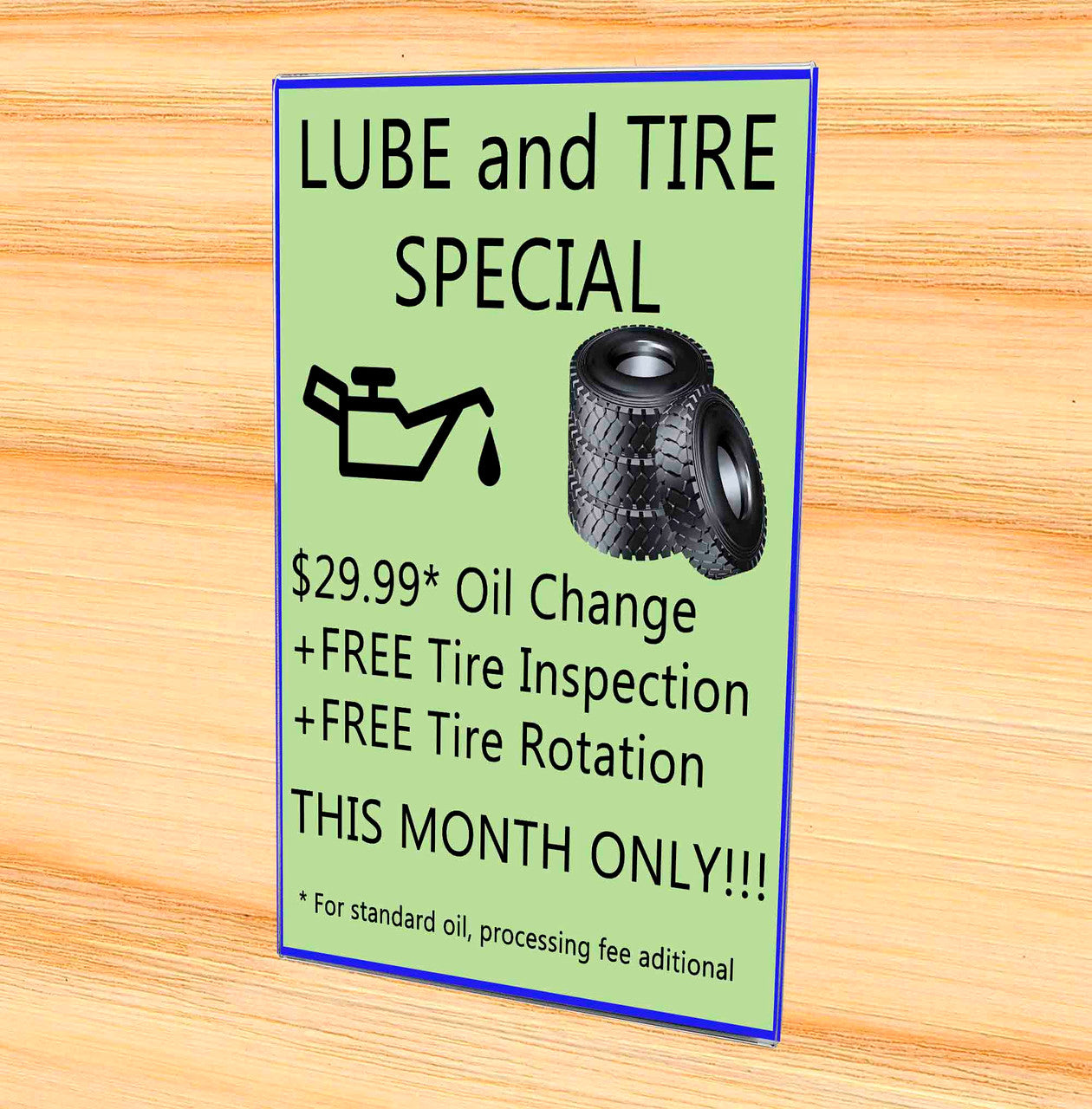 Tall Sign Holder 8.5"W x 14"H Display Sleeve with Notched Back