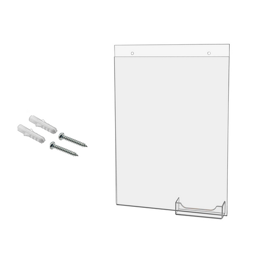 8.5"W x 11"H Wall Sign Holder with Business Card Pocket and Hardware