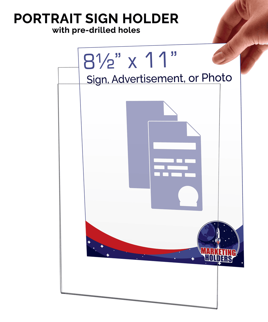 8.5"W x 11"H Wall Sign Holder with Hanging Hardware