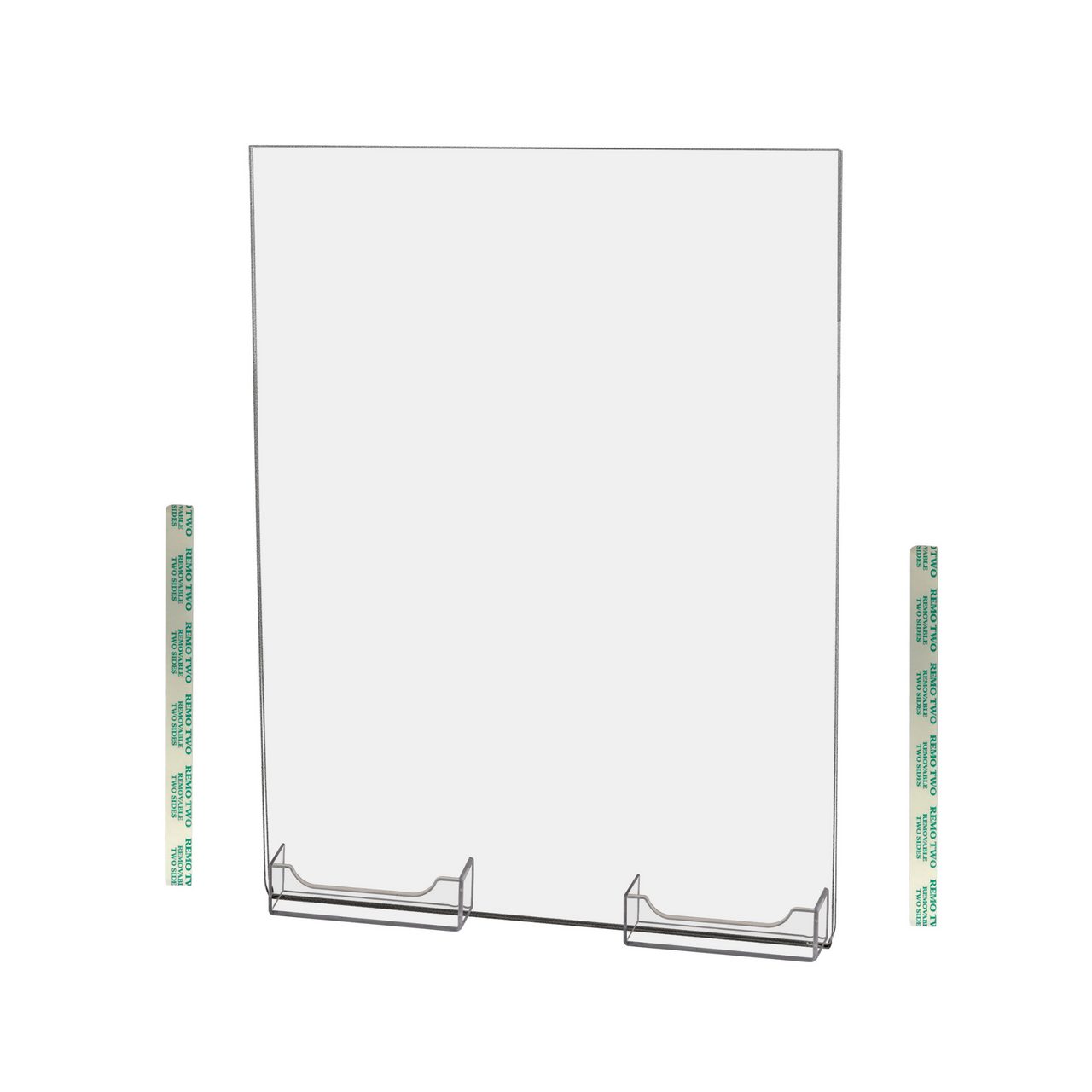8.5"W x 11"H Wall Sign Holder with 2 Business Card Slots and Tape