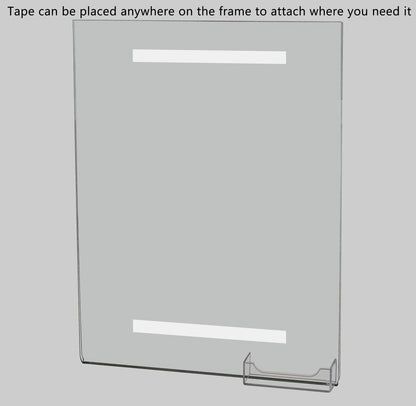 8.5"W x 11"H Wall Sign Holder with Business Card Pocket and Tape