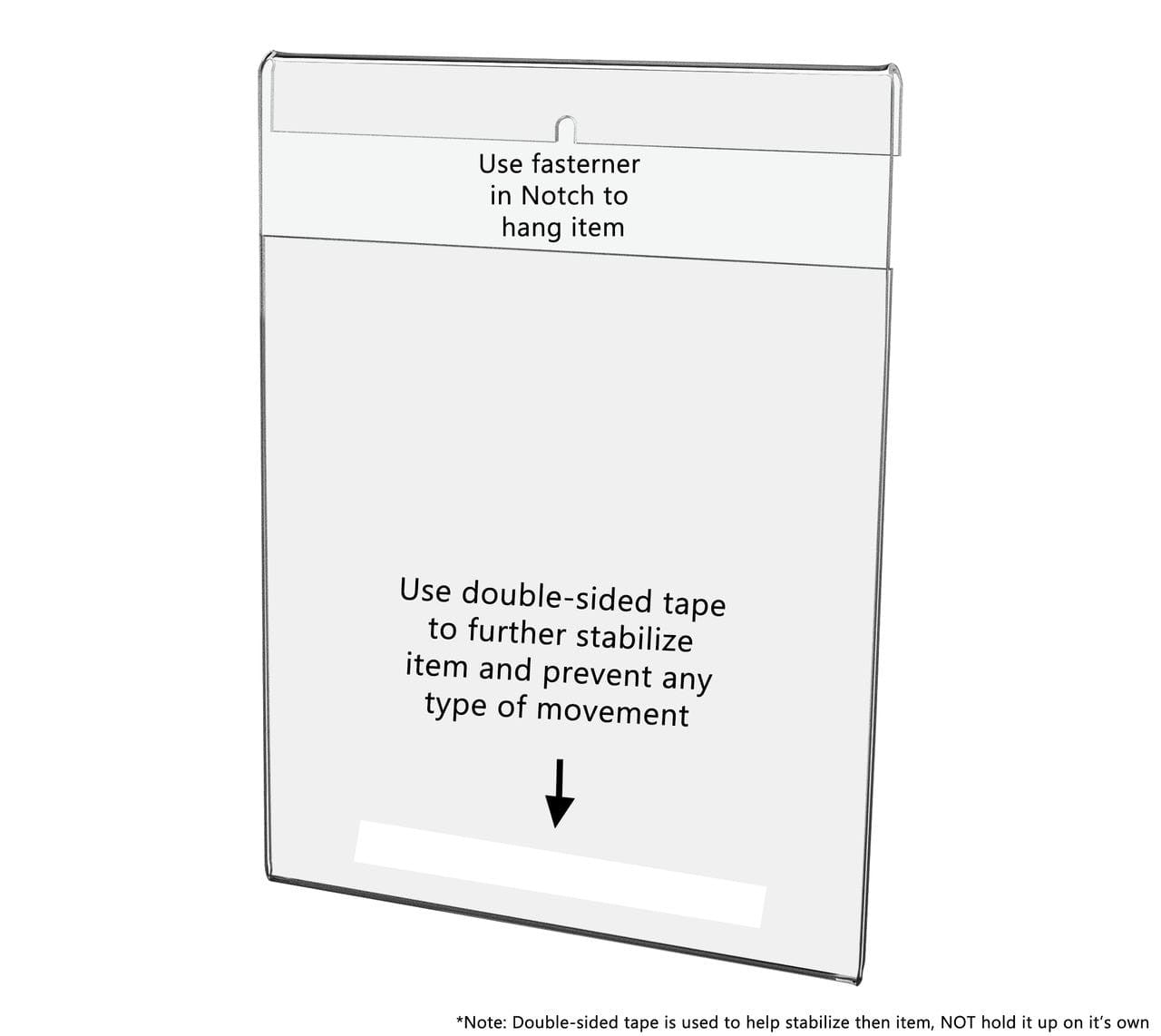 Sign Holder 8.5"W x 11"H Flyer Display with Notched Backside