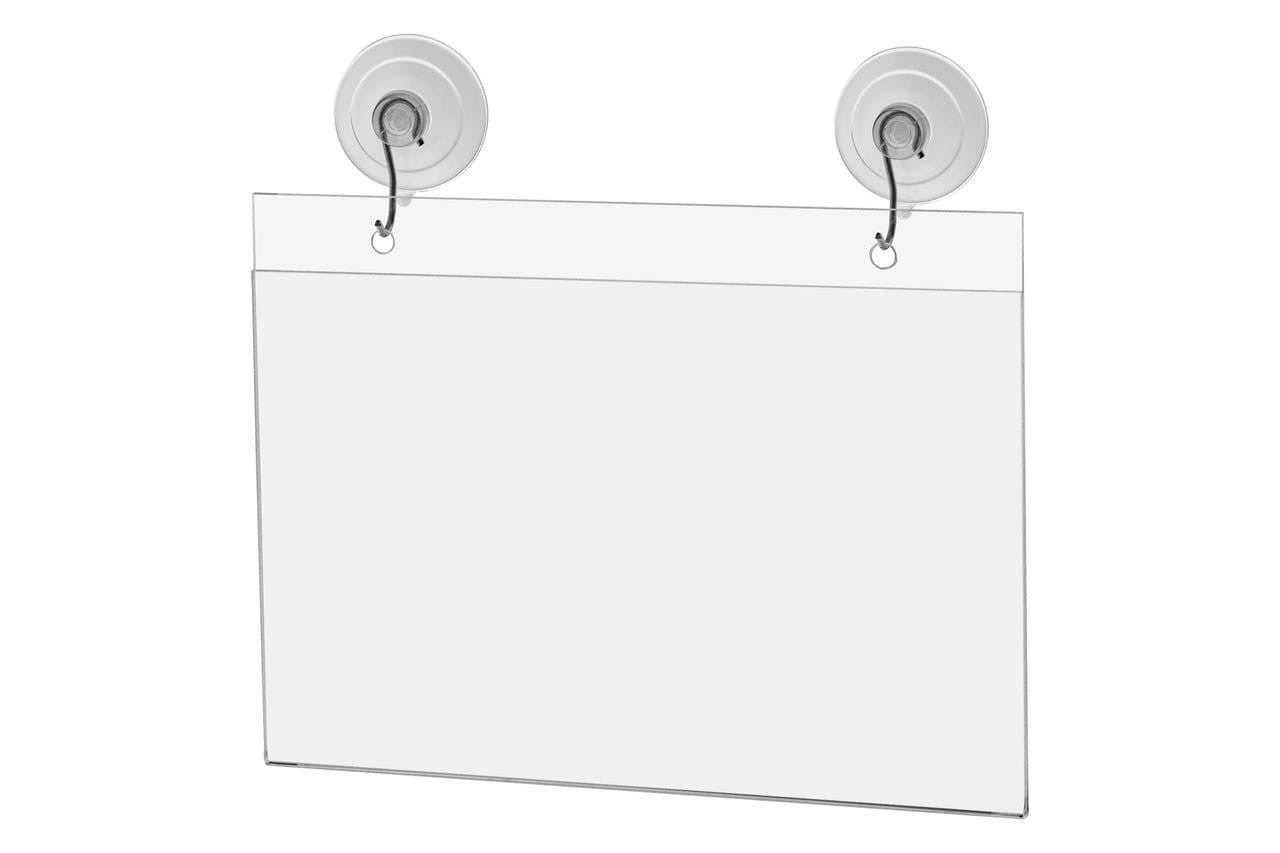 8.5"W x 5.5"H Window Mount Sign Holder Suction Cup with Hooks