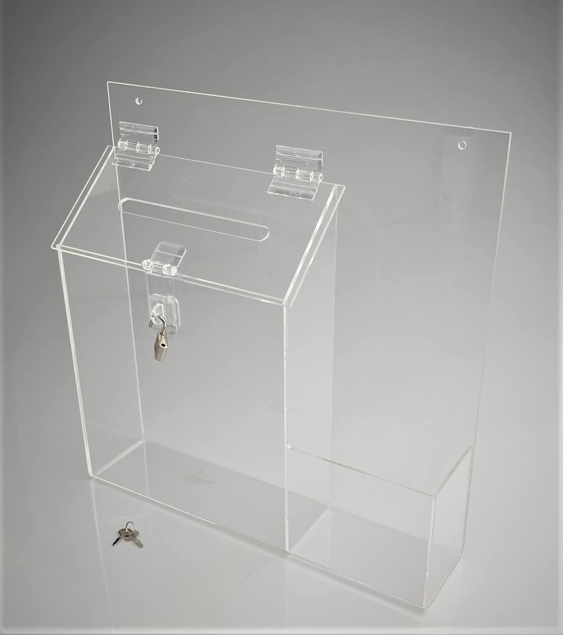 Wall Mount 9" Locking Ballot Box with Entry Form Pocket