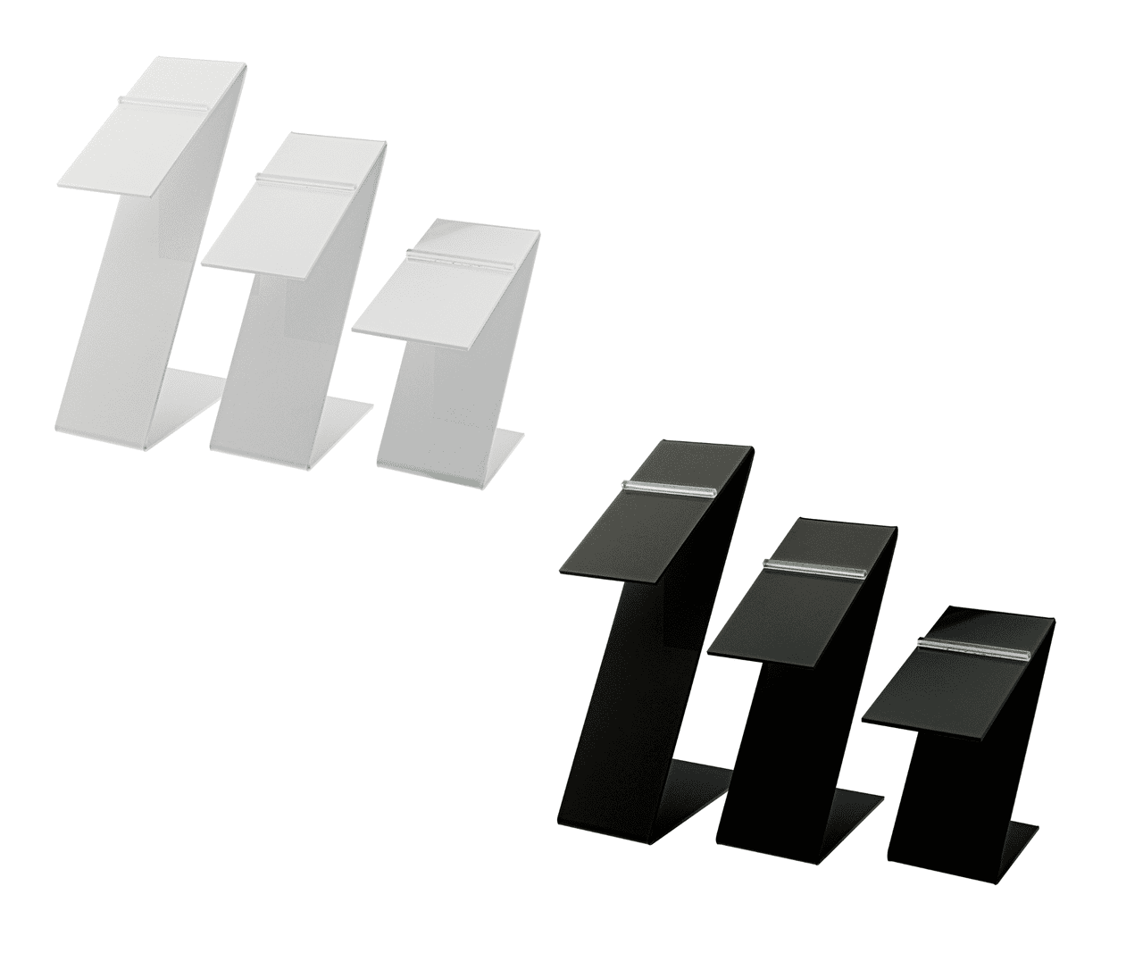 Shoe Footwear Display Z Stands with Heel Stop with 3 Pieces