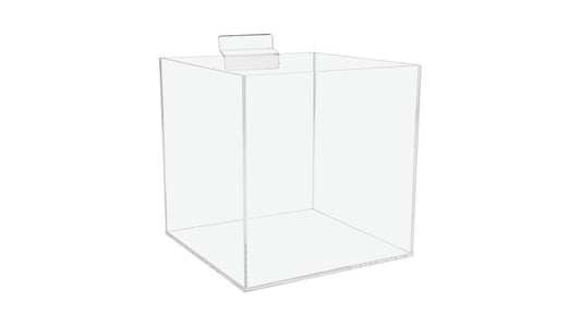 5"W Slatwall Retail Bin Clear Acrylic Merchandise Storage Box