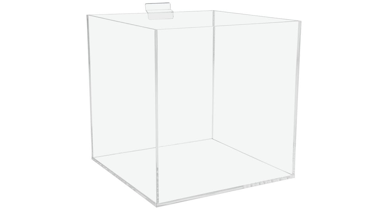 6"W Slatwall Retail Bin Clear Acrylic Merchandise Storage Box