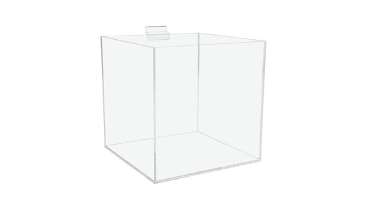 7"W Slatwall Retail Bin Clear Acrylic Merchandise Storage Box