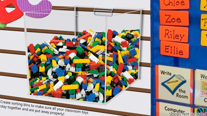 7"W Slatwall Retail Bin Clear Acrylic Merchandise Storage Box