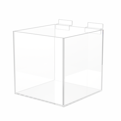 8"W Slatwall Retail Bin Clear Acrylic Merchandise Storage Box