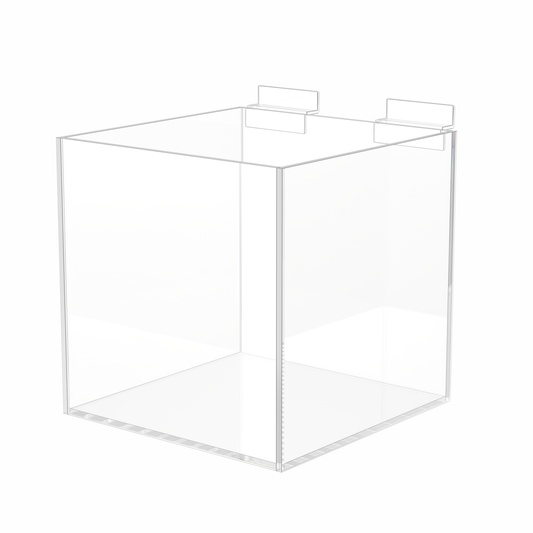 8"W Slatwall Retail Bin Clear Acrylic Merchandise Storage Box