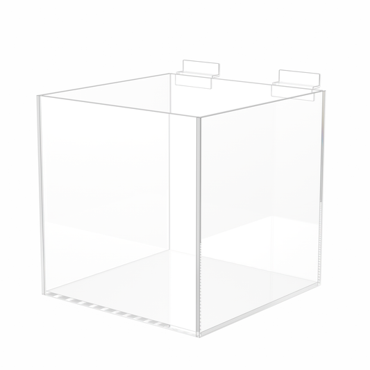 9"W Slatwall Retail Bin Clear Acrylic Merchandise Storage Box