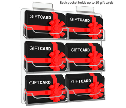 Slatwall Multi Pocket Business Gift Card Holder 6 Slot Display