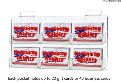 Slatwall Business Gift Card Rack Holder 6 Pocket Organizer