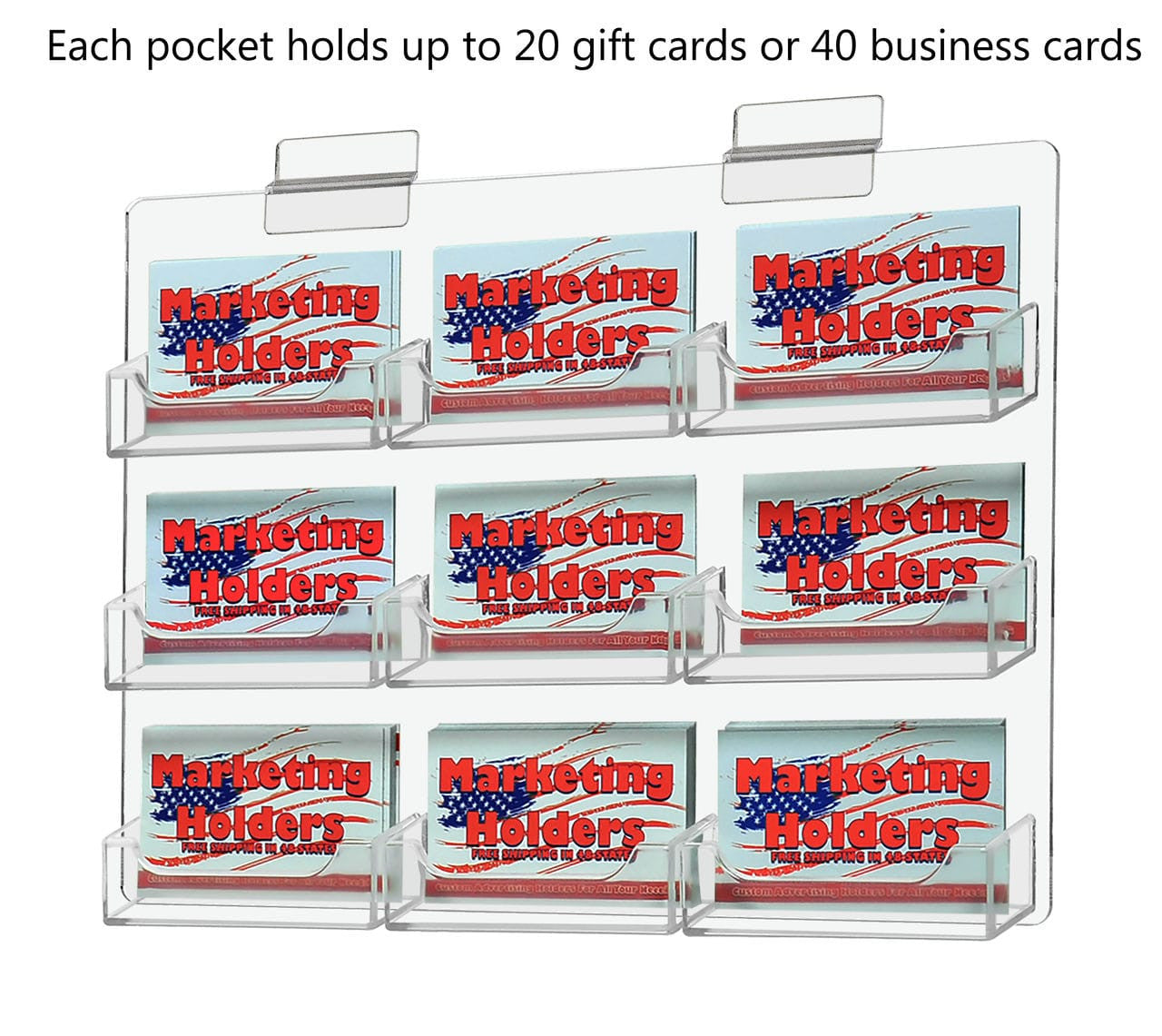 Slatwall Business Gift Card Holder 9 Pocket Multi Slot Organizer