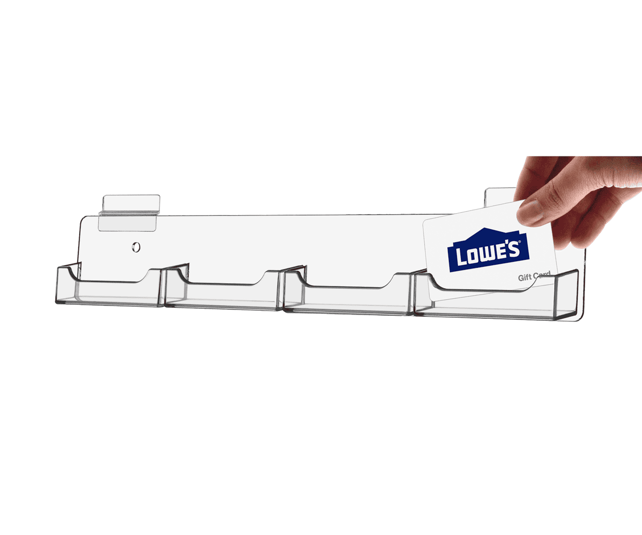 Slatwall Business Gift Card Office Retail Organizer 4 Pocket Rack