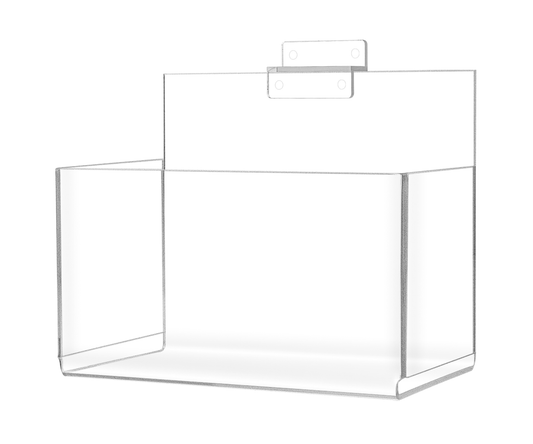 Slatwall 8"W Merchandise Display Bin with High Back