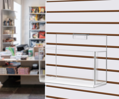 Slatwall 8"W Merchandise Display Bin with High Back