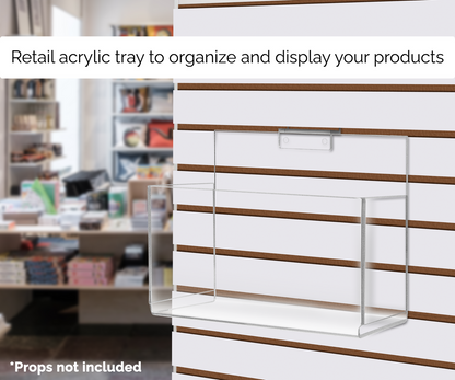 Slatwall 8"W Merchandise Display Bin with High Back