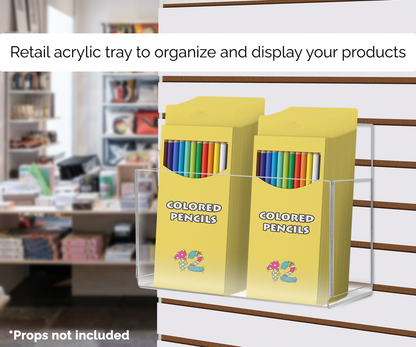 Slatwall 8"W Merchandise Display Bin with High Back