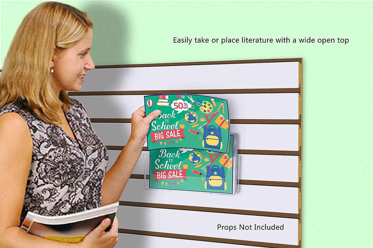Slatwall 8.5"W Horizontal Bifold Brochure Holder