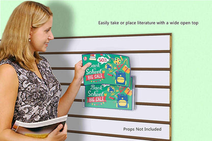 Slatwall 8.5"W Horizontal Bifold Brochure Holder