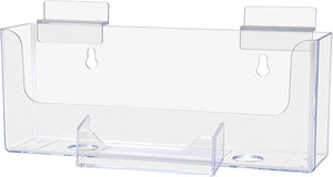 Slatwall 8.5"W Horizontal Brochure Holder with Business Card Slot