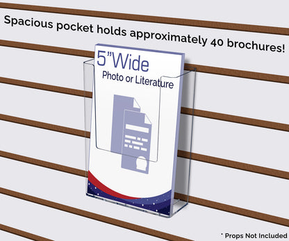 Slatwall 4.5"W Bifold Brochure Pamphlet Holder