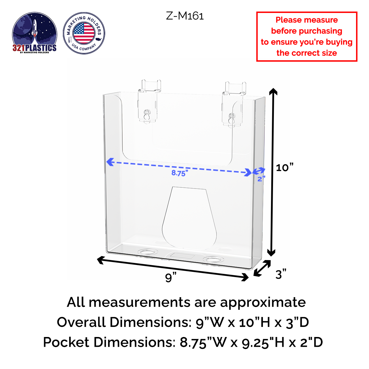 Slatwall 8.5"W Flyer Display Retail Magazine Holder
