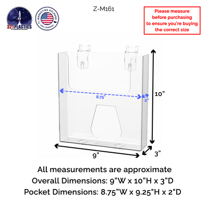 Slatwall 8.5"W Flyer Display Retail Magazine Holder