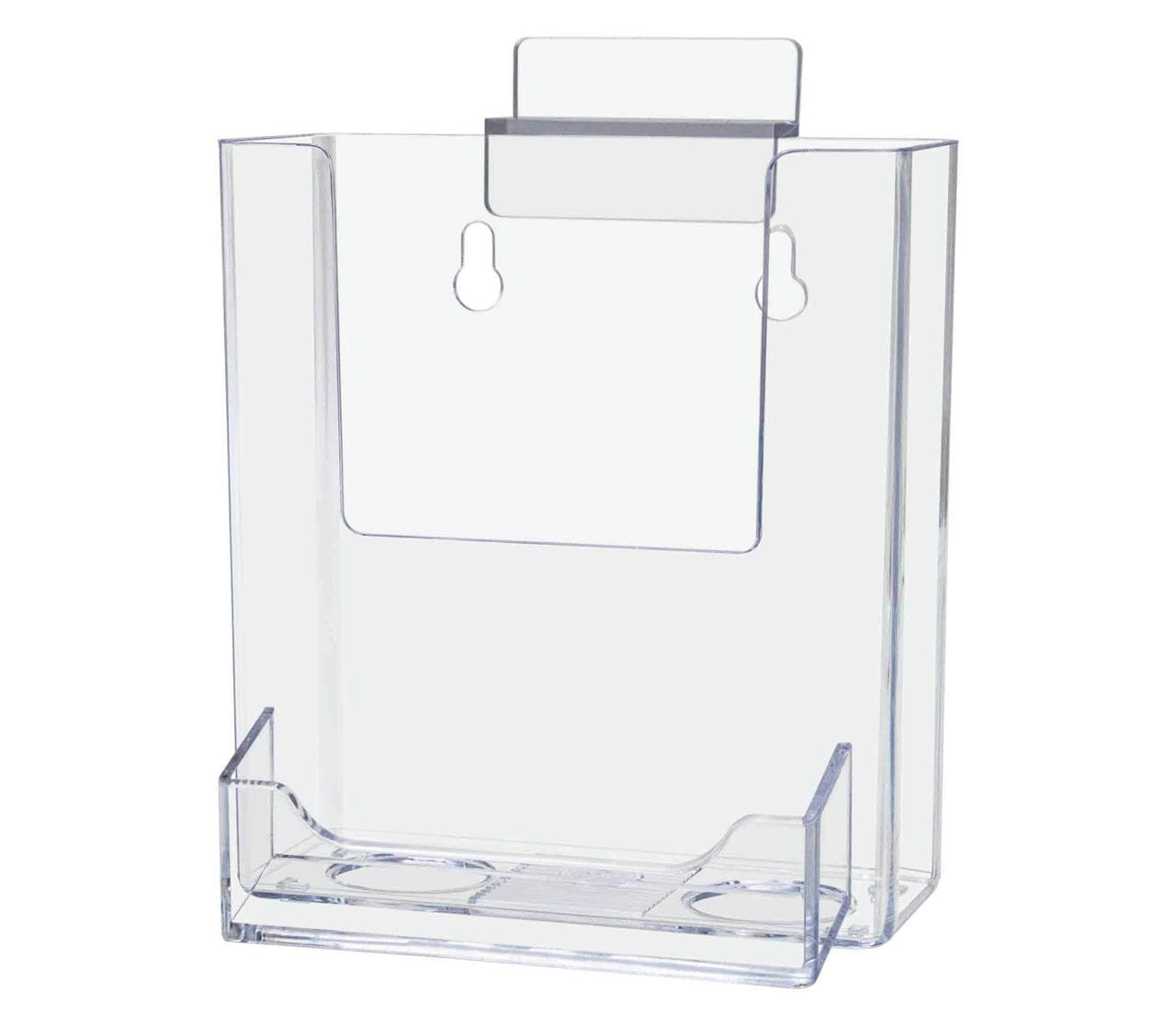 Slatwall 4"W Trifold Brochure Holder with Business Card Slot