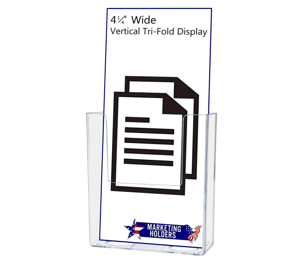 Slatwall 4"W Trifold Brochure Holder Literature Bin