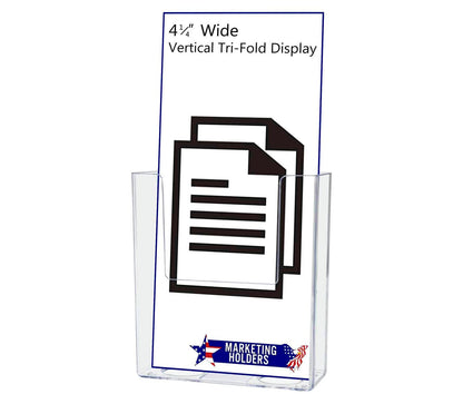 Slatwall 4"W Trifold Brochure Holder Literature Bin
