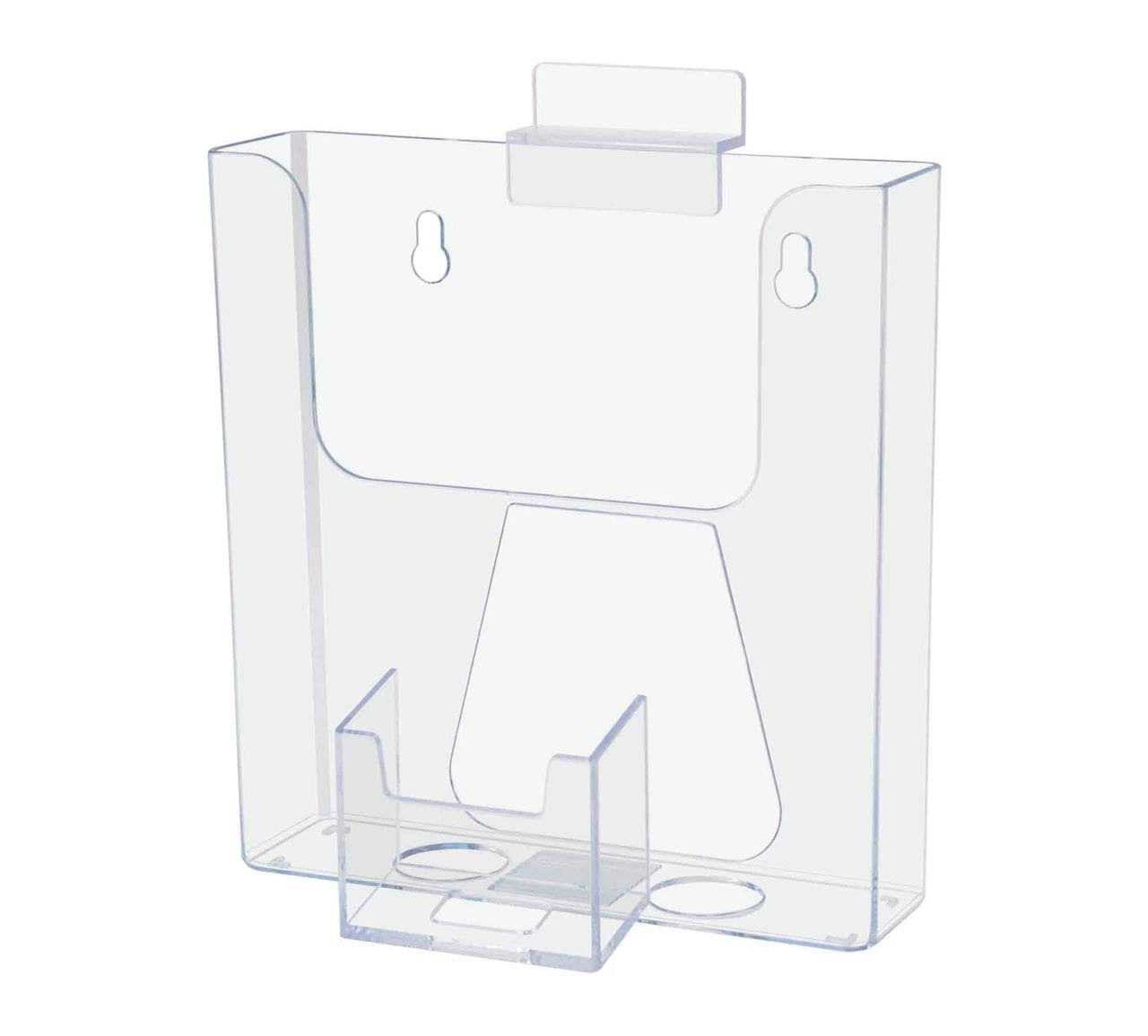 Slatwall 6"W Bifold Brochure Holder with Vertical Card Slot