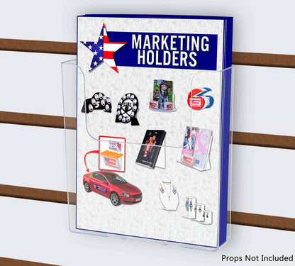 Slatwall 6"W Booklet Holder Literature Display Rack