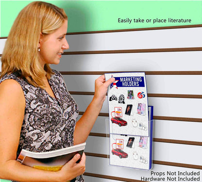 Slatwall 6"W Booklet Holder Literature Display Rack