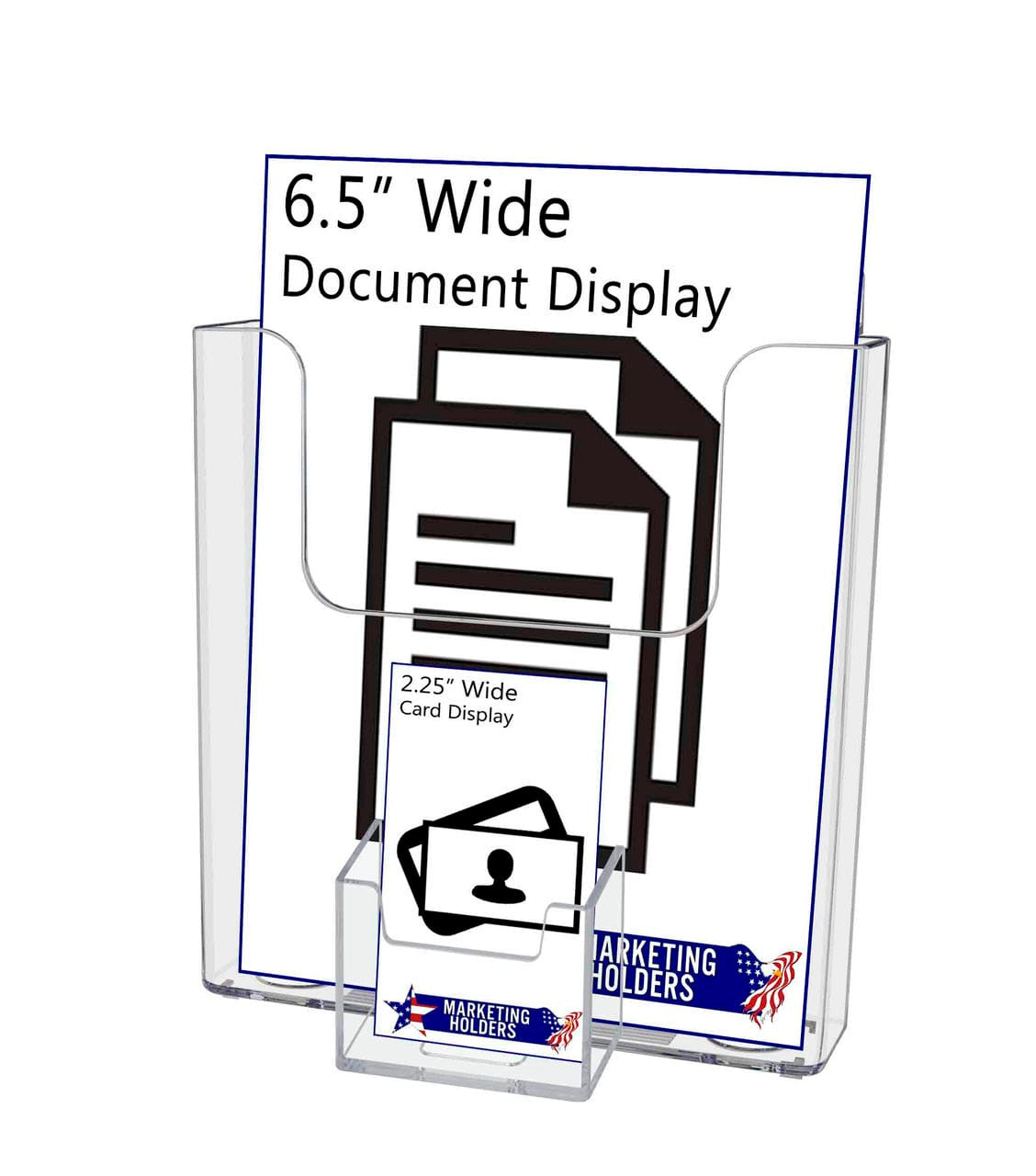 Slatwall 6.5" Advertisement Holder with Vertical Business Card Slot