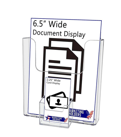 Slatwall 6.5" Advertisement Holder with Vertical Business Card Slot