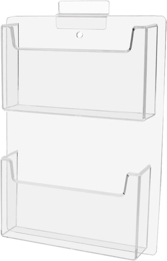 Slatwall 6"W Postcard Holder 2 Pocket Index Time Card Rack