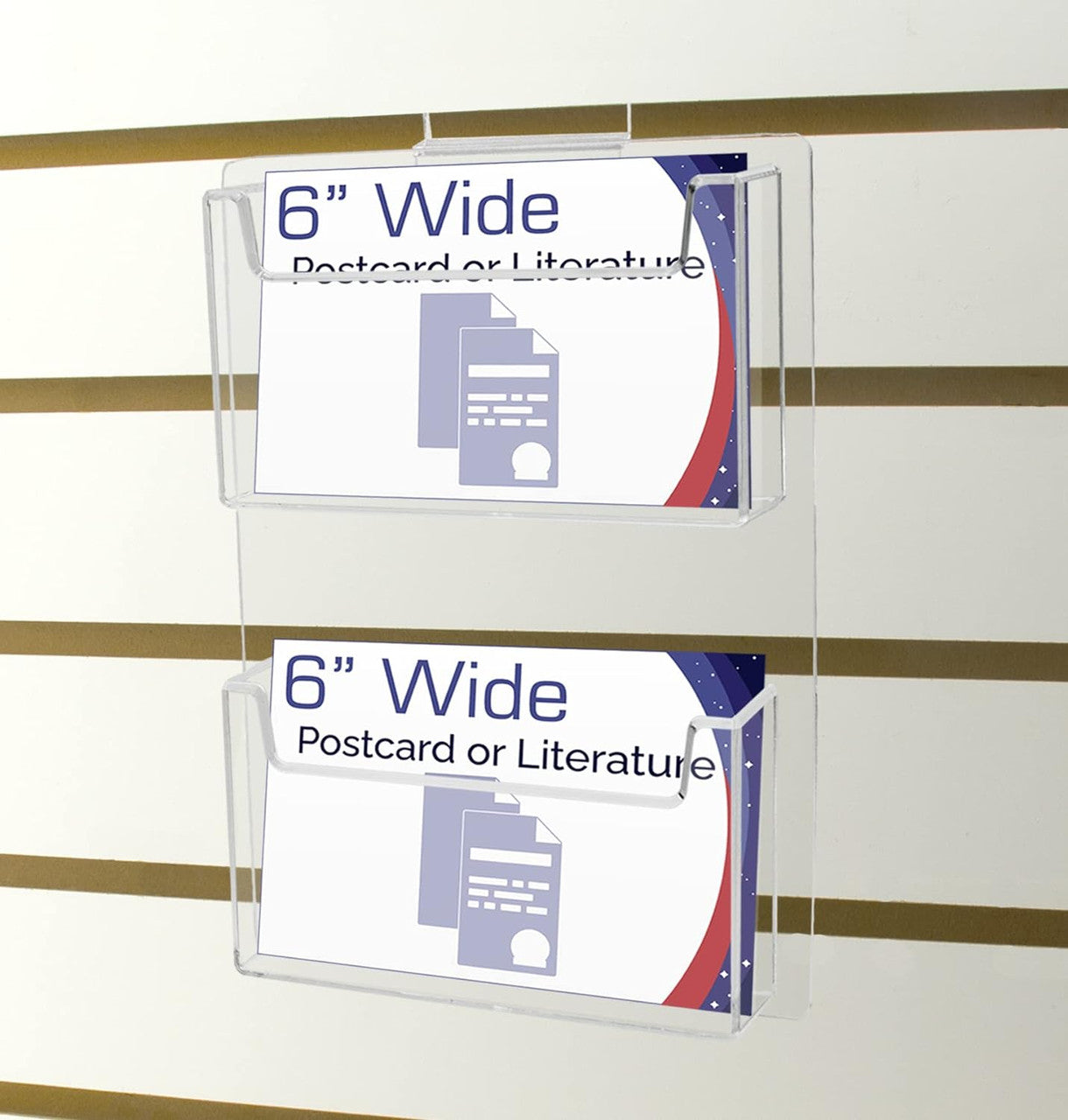 Slatwall 6"W Postcard Holder 2 Pocket Index Time Card Rack