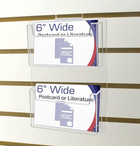 Slatwall 6"W Postcard Holder 2 Pocket Index Time Card Rack