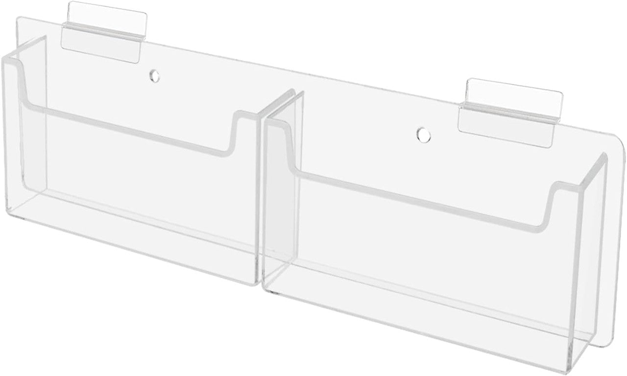 Slatwall 6"W Postcard Holder Two Pocket Index Time Card Rack