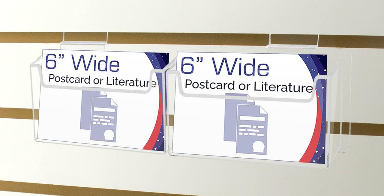 Slatwall 6"W Postcard Holder Two Pocket Index Time Card Rack
