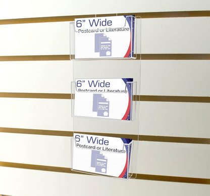 Slatwall 6"W Postcard Holder 3 Pocket Index Time Card Rack