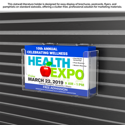 Slatwall 6"W Postcard Bin Literature Display Holder