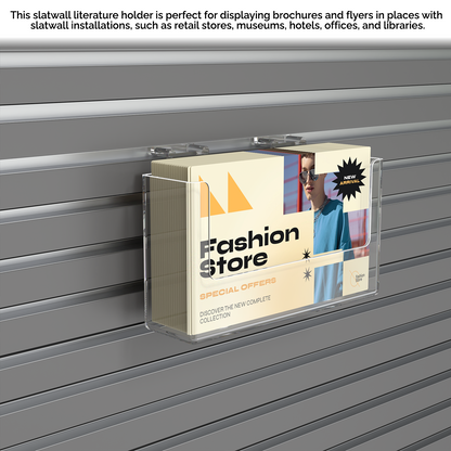 Slatwall 6"W Postcard Bin Literature Display Holder